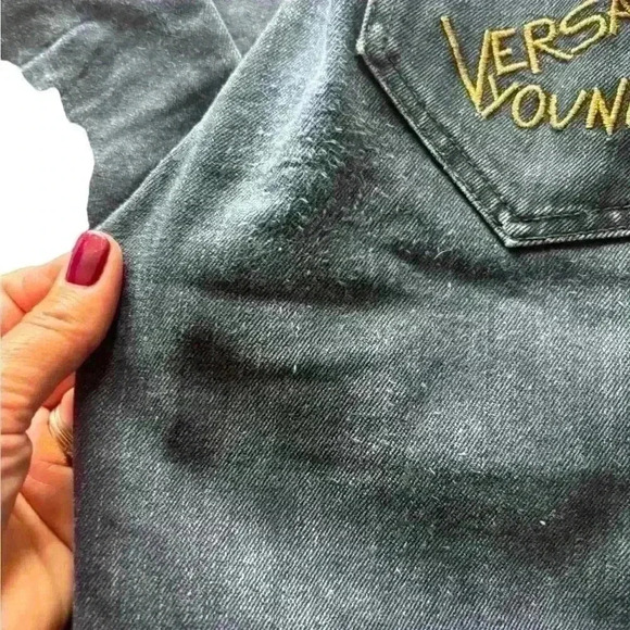 Young Versace Womens Jeans Straight Leg Low Rise  Denim Medium Wash Blue - Picture 2 of 8